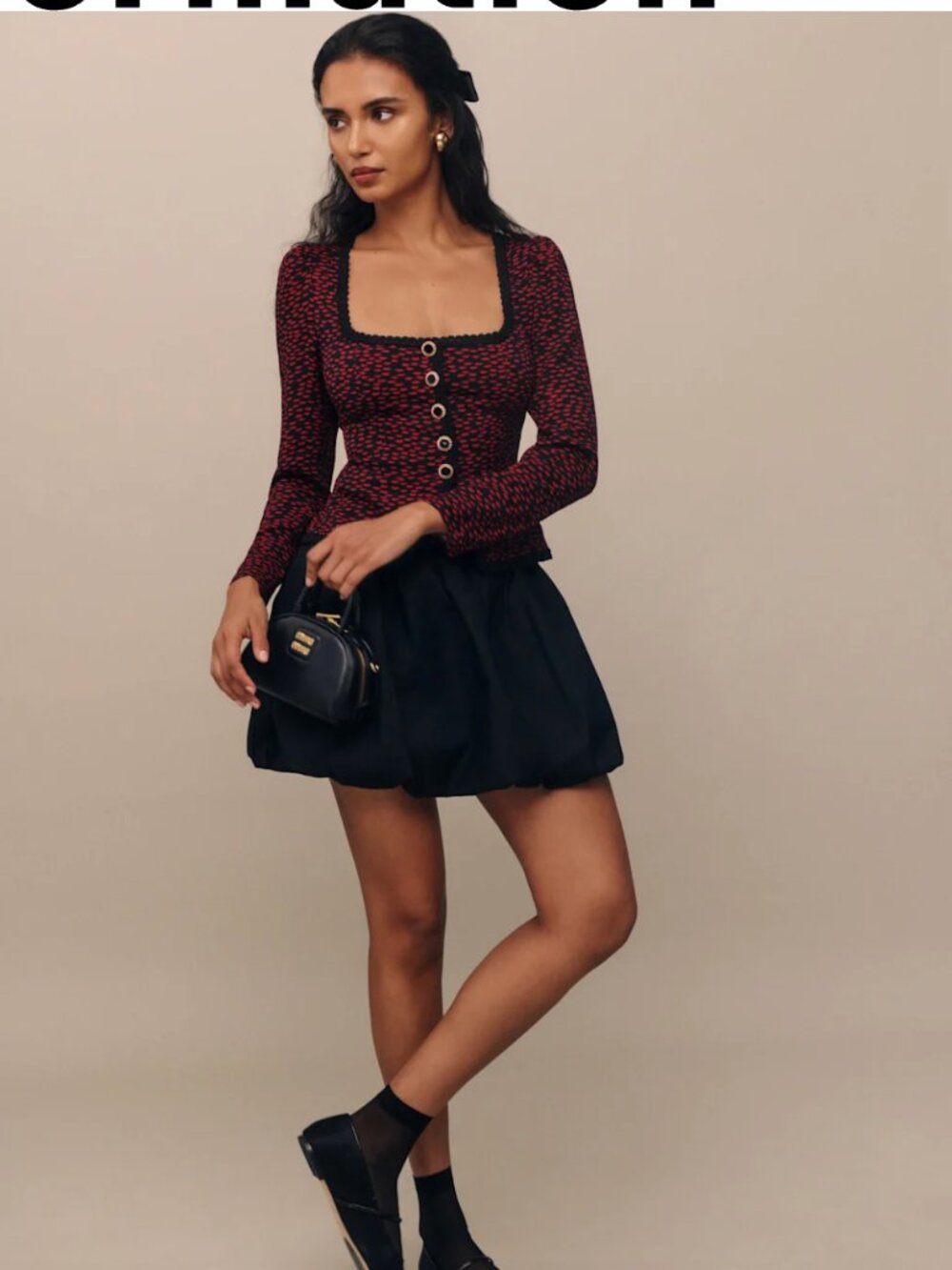 Reformation Brynn Skirt Black - Size 0